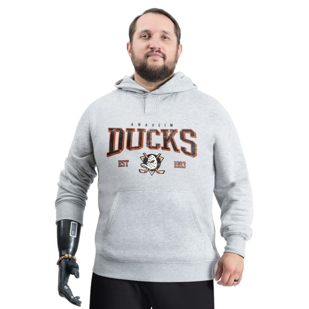 NHL Gray Anaheim Ducks G-III Sports by Carl Banks Adaptive Classic Team Spirit Fleece Hoodie