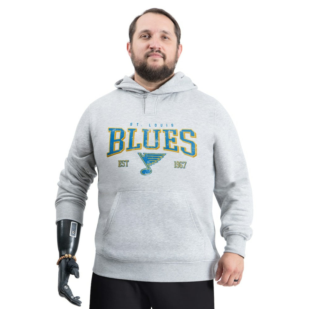 NHL Gray St. Louis Blues G-III Sports by Carl Banks Adaptive Classic Team Spirit Fleece Hoodie