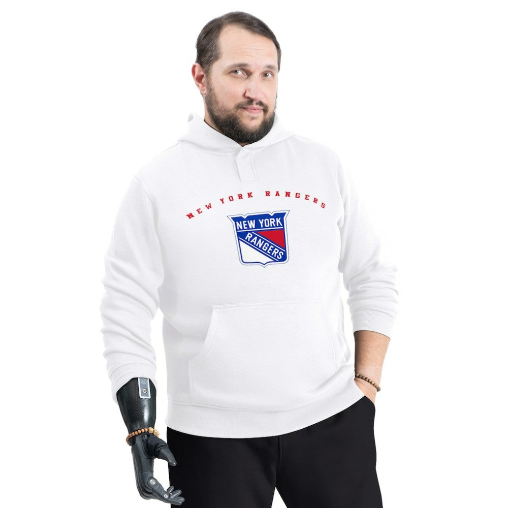 NHL White New York Rangers G-III Sports by Carl Banks Adaptive Classic Team Arc Fleece Hoodie