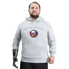 NHL Gray New York Islanders G-III Sports by Carl Banks Adaptive Classic Team Arc Fleece Hoodie