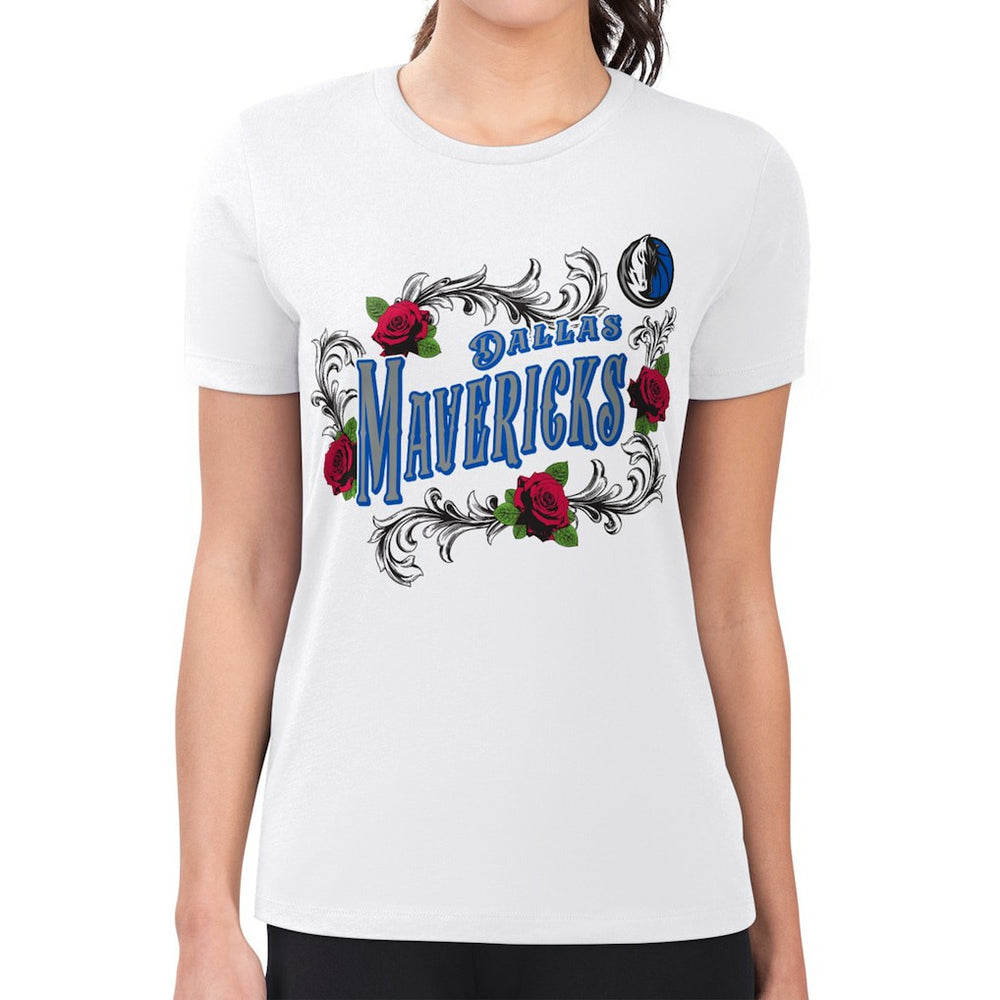 NBA Dallas Mavericks G-III 4Her by Carl Banks Women's Super-Slim Fit Lightweight Roses Crew Neck T-Shirt sale