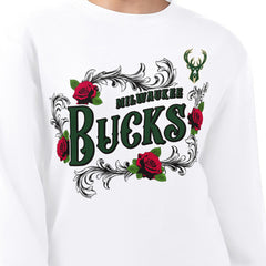 NBA Milwaukee Bucks G-III 4Her by Carl Banks Women's Roses Fleece Tri-Blend Sweatshirt