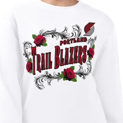 NBA Portland Trail Blazers G-III 4Her by Carl Banks Women's Roses Fleece Tri-Blend Sweatshirt