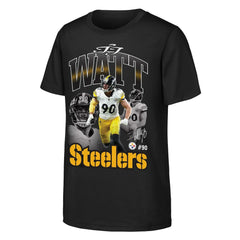 T.J. Watt Outerstuff Youth Triple Pic T-Shirt - Pittsburgh Steelers