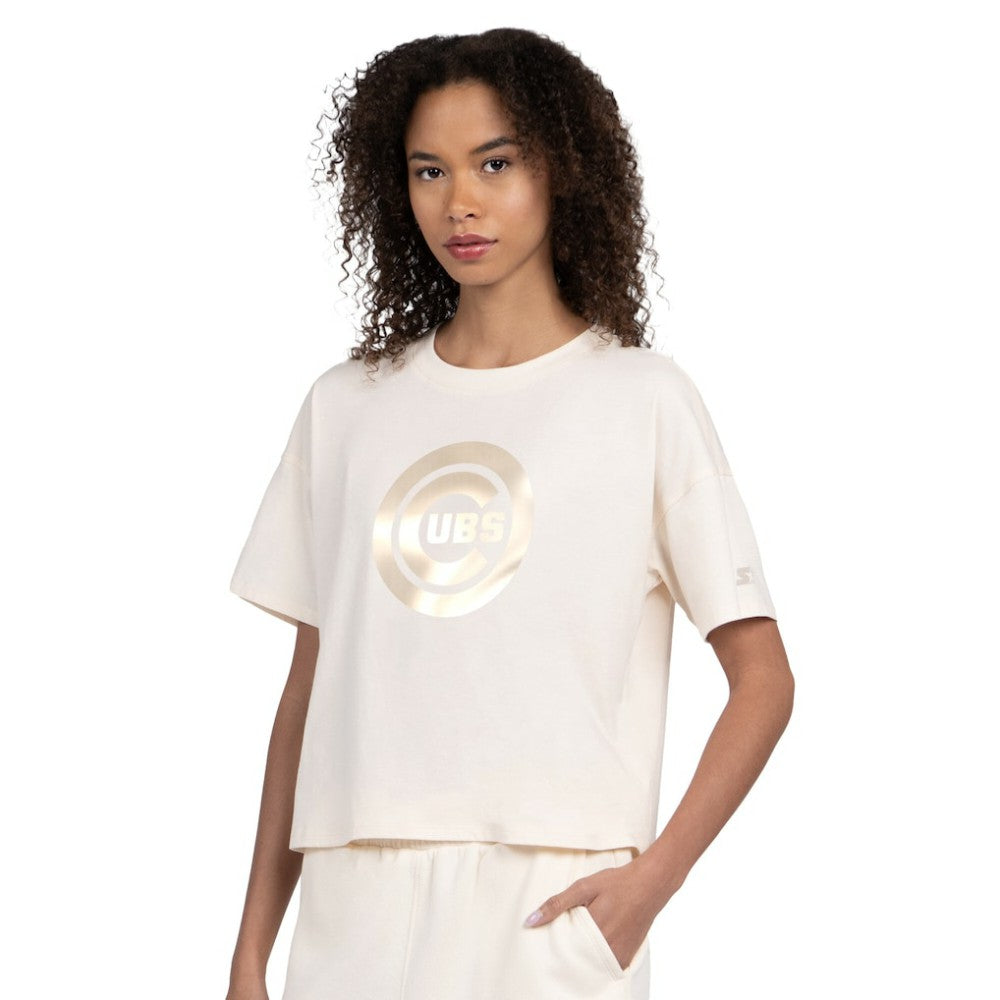 MLB Chicago Cubs Starter Women's Pastels Boxy Cropped T-Shirt