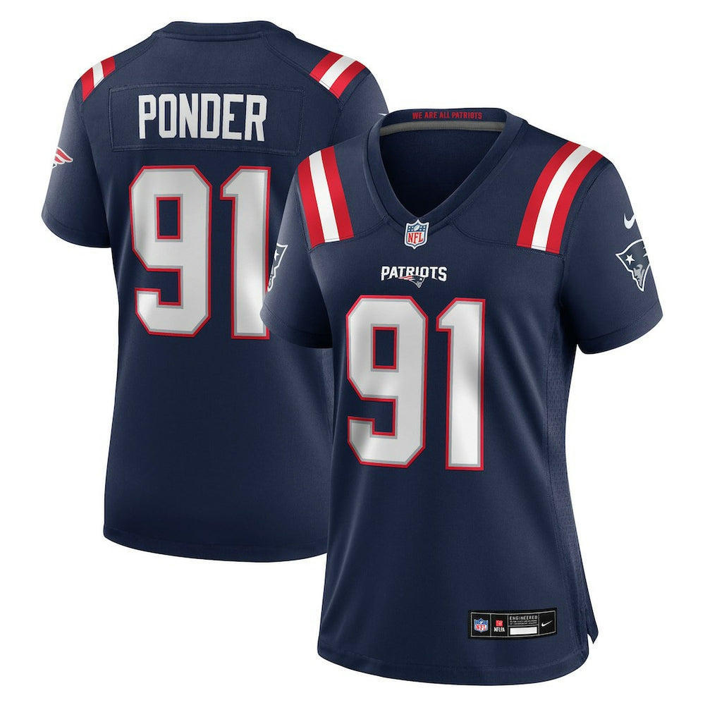 Elijah Ponder Women's Team Game Jersey - New England Patriots