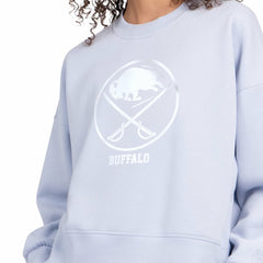 NHL Blue Buffalo Sabres Starter Women's Boxy Cropped Sweatshirt
