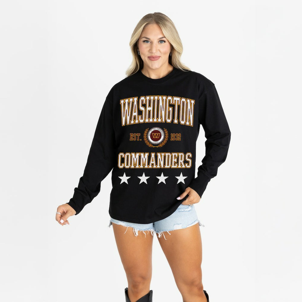 Gameday Couture Women's Oversized Everyday Star Long Sleeve T-Shirt - Washington Commanders