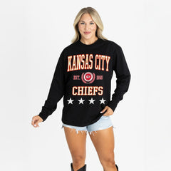 Gameday Couture Women's Oversized Everyday Star Long Sleeve T-Shirt - Kansas City Chiefs