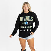 Gameday Couture Women's Oversized Everyday Star Long Sleeve T-Shirt - Los Angeles Chargers