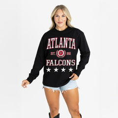 Gameday Couture Women's Oversized Everyday Star Long Sleeve T-Shirt - Atlanta Falcons