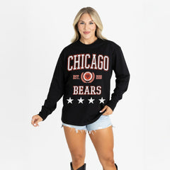 Gameday Couture Women's Oversized Everyday Star Long Sleeve T-Shirt - Chicago Bears