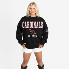 Gameday Couture Women's Oversized Level Up Black Label Premium Fleece Sweatshirt - Arizona Cardinals