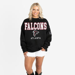 Gameday Couture Women's Oversized Level Up Black Label Premium Fleece Sweatshirt - Atlanta Falcons