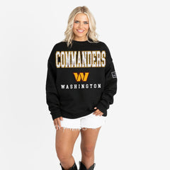 Gameday Couture Women's Oversized Level Up Black Label Premium Fleece Sweatshirt - Washington Commanders