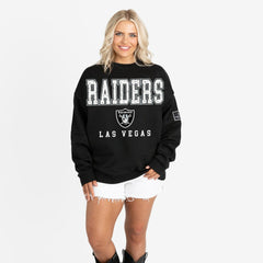Gameday Couture Women's Oversized Level Up Black Label Premium Fleece Sweatshirt - Las Vegas Raiders