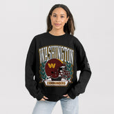 Gameday Couture Women's Oversized Victory Lane Black Label Premium Fleece Sweatshirt - Washington Commanders