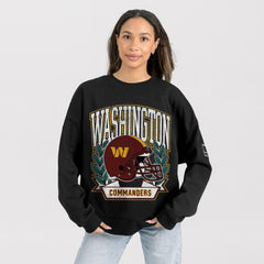 Gameday Couture Women's Oversized Victory Lane Black Label Premium Fleece Sweatshirt - Washington Commanders