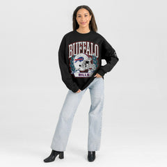 Gameday Couture Women's Oversized Victory Lane Black Label Premium Fleece Sweatshirt - Buffalo Bills