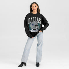 Gameday Couture Women's Oversized Victory Lane Black Label Premium Fleece Sweatshirt - Dallas Cowboys