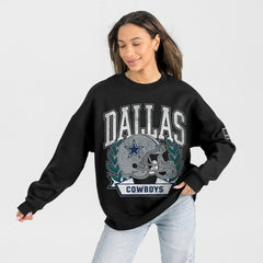 Gameday Couture Women's Oversized Victory Lane Black Label Premium Fleece Sweatshirt - Dallas Cowboys