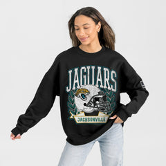 Gameday Couture Women's Oversized Victory Lane Black Label Premium Fleece Sweatshirt - Jacksonville Jaguars