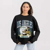 Gameday Couture Women's Oversized Victory Lane Black Label Premium Fleece Sweatshirt - Los Angeles Chargers