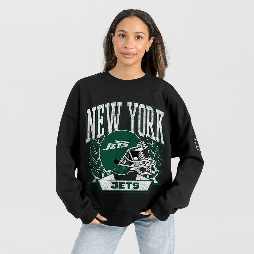 Gameday Couture Women's Oversized Victory Lane Black Label Premium Fleece Sweatshirt - New York Jets