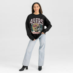 Gameday Couture Women's Oversized Victory Lane Black Label Premium Fleece Sweatshirt - San Francisco 49ers