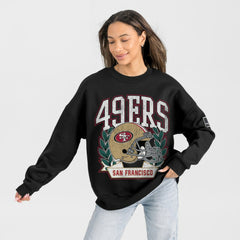 Gameday Couture Women's Oversized Victory Lane Black Label Premium Fleece Sweatshirt - San Francisco 49ers