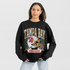 Gameday Couture Women's Oversized Victory Lane Black Label Premium Fleece Sweatshirt - Tampa Bay Buccaneers