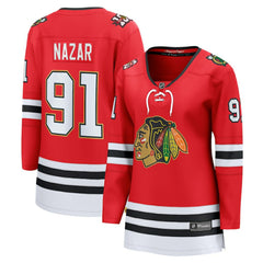 NHL Red Frank Nazar Chicago Blackhawks Fanatics Women's Centennial Breakaway Player Jersey