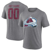 NHL Gray Colorado Avalanche Heritage Custom Tri-Blend T-Shirt