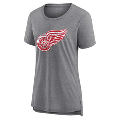 NHL Gray Detroit Red Wings Women's Heritage Custom Tri-Blend T-Shirt