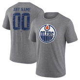 NHL Gray Edmonton Oilers Heritage Custom Tri-Blend T-Shirt