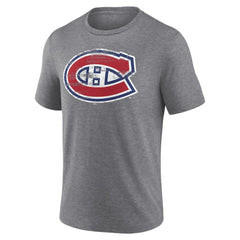 NHL Gray Montreal Canadiens Heritage Custom Tri-Blend T-Shirt