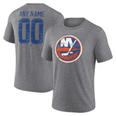 NHL Gray New York Islanders Heritage Custom Tri-Blend T-Shirt