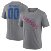 NHL Gray New York Rangers Heritage Custom Tri-Blend T-Shirt