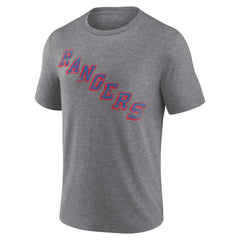 NHL Gray New York Rangers Heritage Custom Tri-Blend T-Shirt