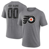 NHL Gray Philadelphia Flyers Heritage Custom Tri-Blend T-Shirt