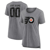NHL Gray Philadelphia Flyers Women's Heritage Custom Tri-Blend T-Shirt