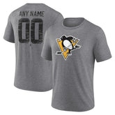 NHL Gray Pittsburgh Penguins Heritage Custom Tri-Blend T-Shirt