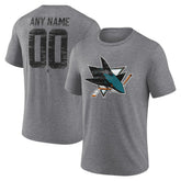 NHL Gray San Jose Sharks Heritage Custom Tri-Blend T-Shirt
