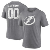 NHL Gray Tampa Bay Lightning Heritage Custom Tri-Blend T-Shirt