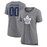 NHL Gray Toronto Maple Leafs Women's Heritage Custom Tri-Blend T-Shirt