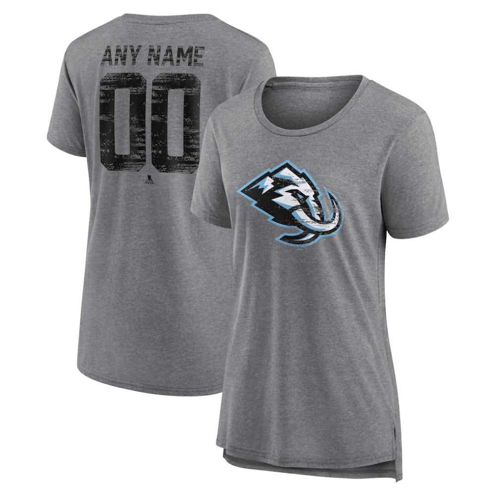 NHL Gray Utah Mammoth Women's Heritage Custom Tri-Blend T-Shirt
