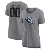 NHL Gray Utah Mammoth Women's Heritage Custom Tri-Blend T-Shirt