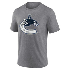 NHL Gray Vancouver Canucks Heritage Custom Tri-Blend T-Shirt