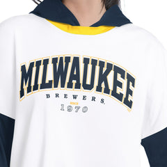 MLB Milwaukee Brewers G-III 4Her by Carl Banks Women's Key Player Oversized Hooded Long Sleeve T-Shirt