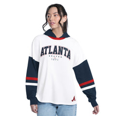 MLB Atlanta Braves G-III 4Her by Carl Banks Women's Key Player Oversized Hooded Long Sleeve T-Shirt